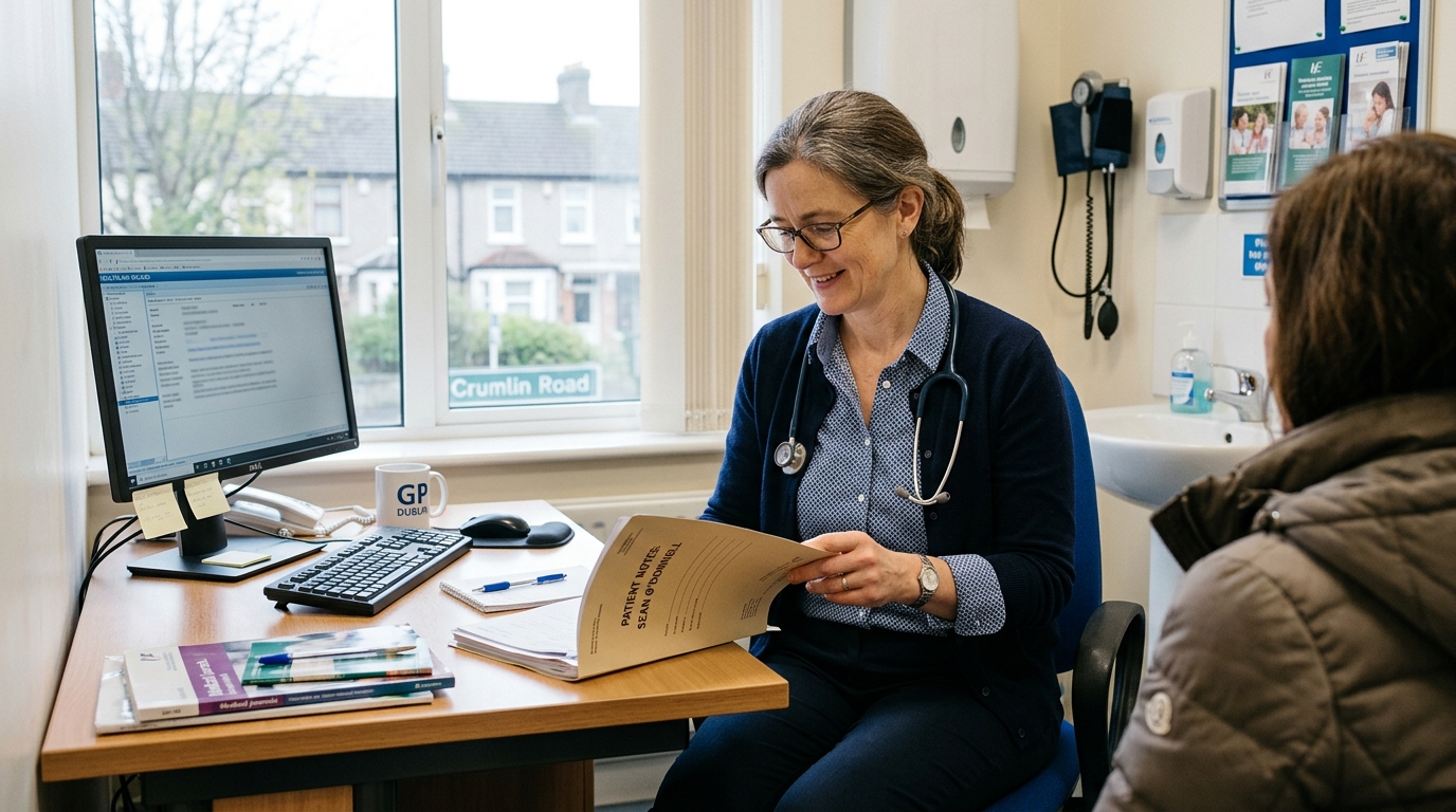 Irish General Practitioner doctor in a Dublin community medical centre